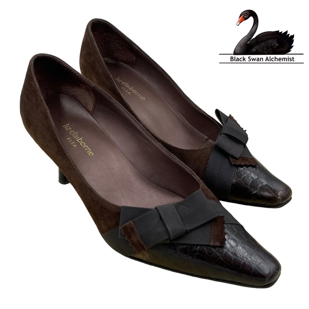 Liz Claiborne Flex Heels Size 8.5 Kelly Dark Brown